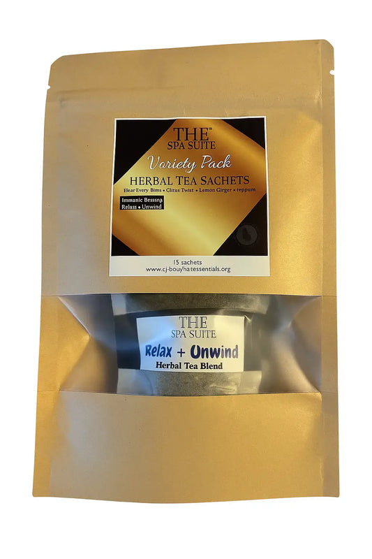 Variety Pack Herbal Immune Boosting and Relaxing Tea - CJ Essentials LLC - The Spa Suite
