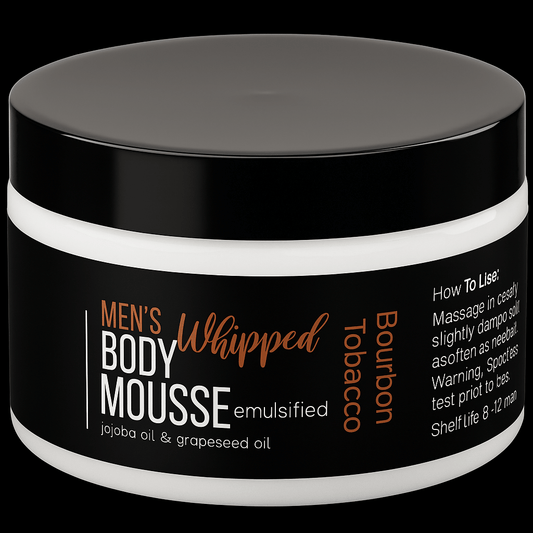Whipped Body Mousse (Emulsified) Bourbon Tobacco - CJ Essentials LLC - The Spa Suite